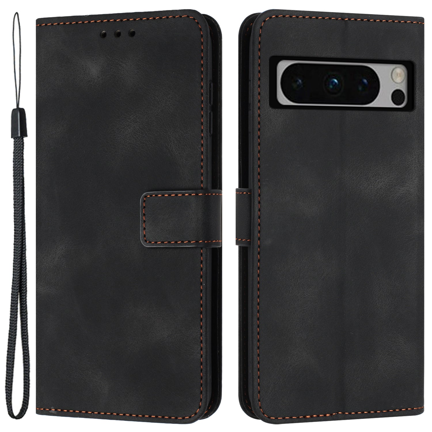For Google Pixel 8 Pro Case PU Leather Folding Stand Skin-touch Wallet Phone Cover For Google Pixel 8 Pro Case PU Leather Folding Stand Skin-touch Wallet Phone Cover